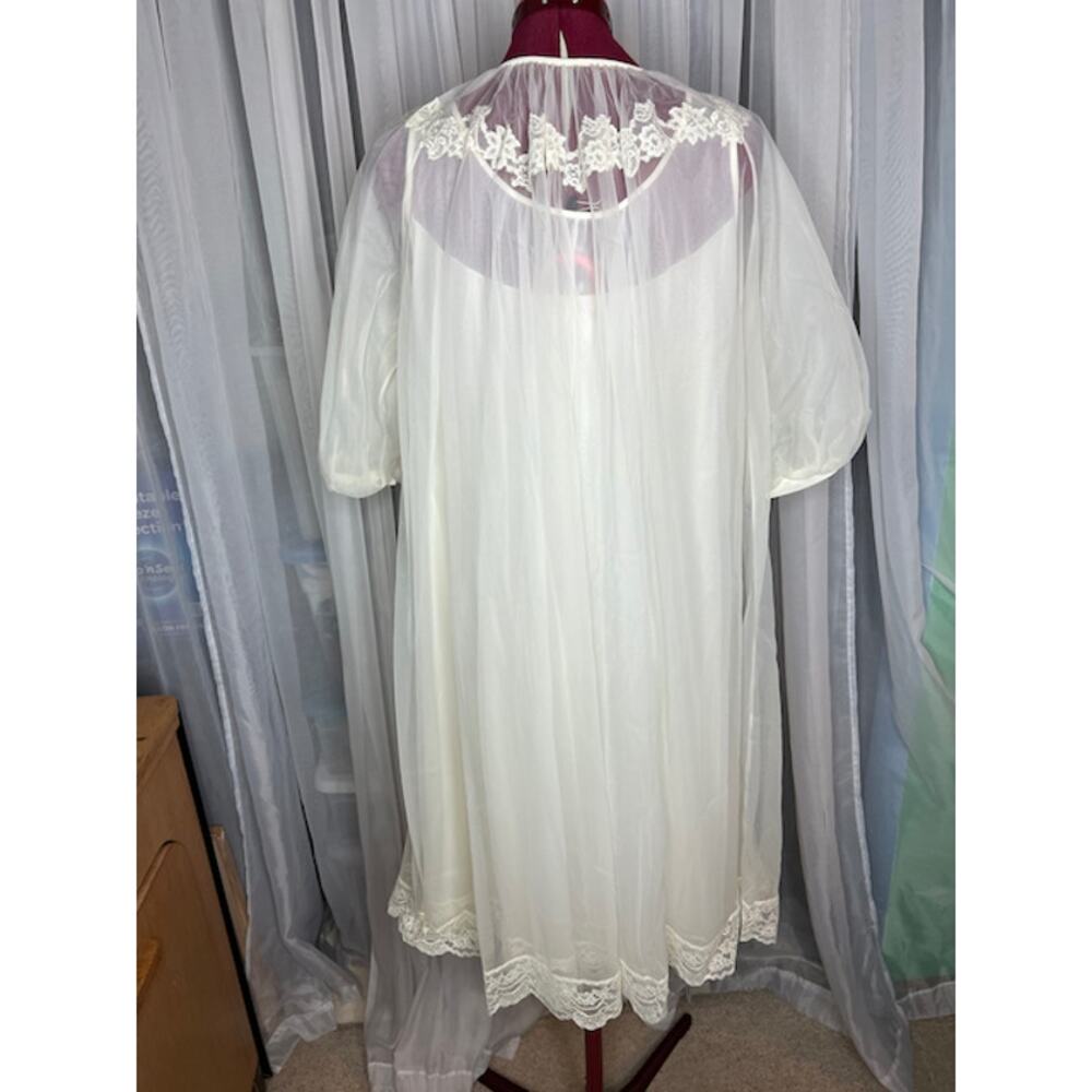 nightgown sheer robe set lace romantic - Picture 9 of 16